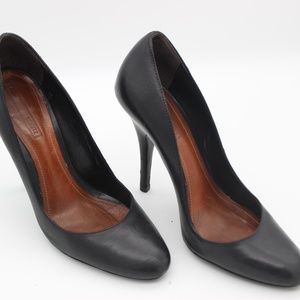 Black Leather Pumps
